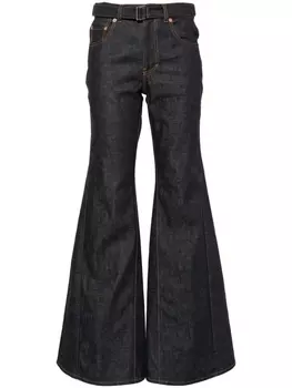 Джинсы bootcut средней посадки sacai, синий