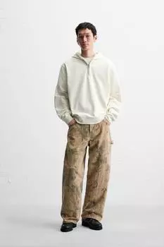 Джинсы carpenter с принтом ZARA, кэмел