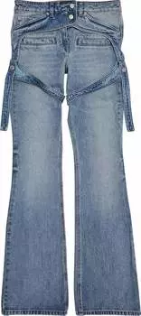 Джинсы Courrges Racer Denim, выцветший деним
