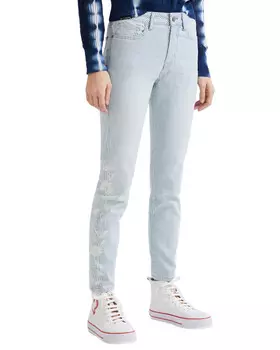 Джинсы Desigual с вышивкой, синий