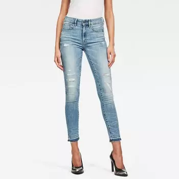 Джинсы G-Star 3301 High Waist Skinny Ripped Ankle, синий