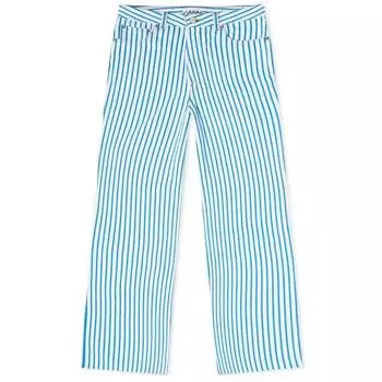 Джинсы Ganni Stripe Magny, белый/голубой