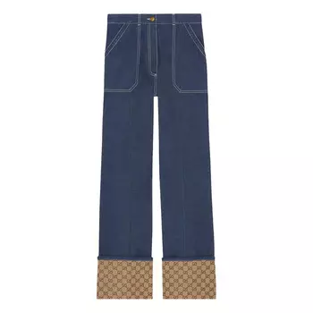 Джинсы Gucci With GG Cuff, синий