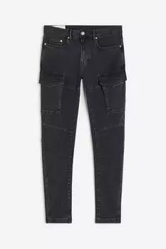 Джинсы H&M Slim Cargo, черный