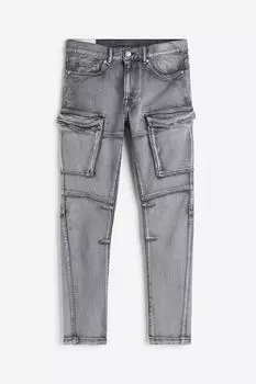 Джинсы H&M Slim Cargo, серый