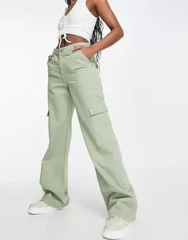 Джинсы карго цвета хаки ASOS DESIGN