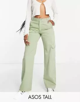 Джинсы карго цвета хаки ASOS DESIGN Tall