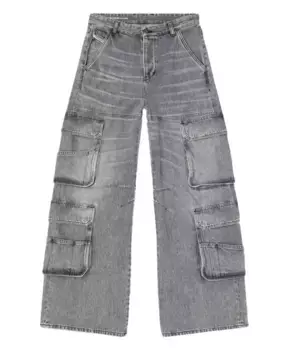 Джинсы карго из денима Diesel, серый