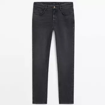 Джинсы Massimo Dutti Tapered Fit, темно-серый/черный