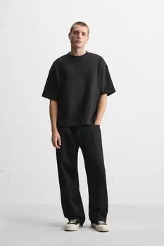 Джинсы мешкового покрытия ZARA, черный