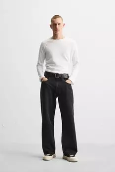 Джинсы мешкового покрытия ZARA, черный