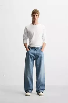Джинсы мешкового покрытия ZARA, синий