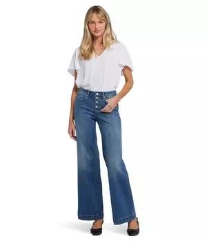 Джинсы NYDJ Teresa Wide Leg Exposed Button Fly Jeans in Costa Brava, цвет Costa Brava