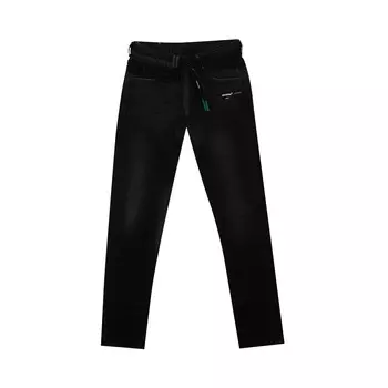 Джинсы Off-White с поясом и молнией спереди, Черные