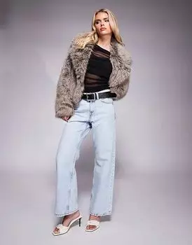 Джинсы Petite прямого кроя светло-голубого цвета River Island