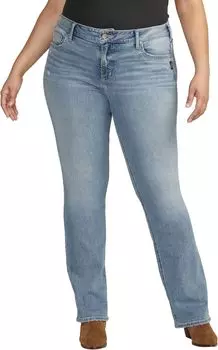 Джинсы Plus Size Elyse Mid-Rise Slim Bootcut Jeans W03601ECF291 Silver Jeans Co., цвет Indigo