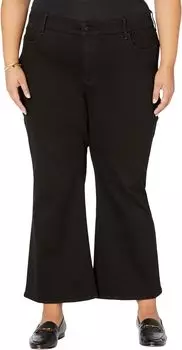 Джинсы Plus Size Waist Match Relaxed Flare in Black Rinse NYDJ, цвет Black Rinse