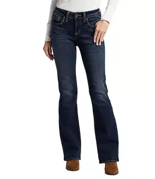 Джинсы Power Stretch Bootcut со средней посадкой Silver Jeans Co. Suki, синий