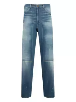 Джинсы с эффектом потертости visvim, синий