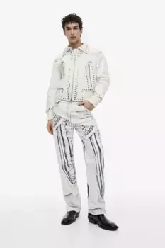 Джинсы с принтом H&M, белый