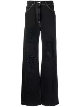 Джинсы с прорезями MSGM, черный