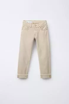Джинсы с прямыми штанинами ZARA, экрю