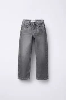 Джинсы с прямыми штанинами ZARA, серый