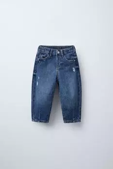 Джинсы с разрывами ZARA, синий