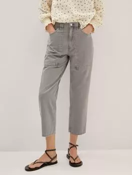Джинсы с высокой талией Mango Alessia, серые