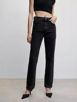Джинсы с высокой талией Mango Brooks, серые