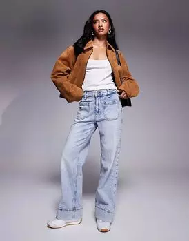 Джинсы широкого кроя светло-голубого цвета River Island