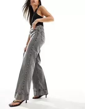 Джинсы широкого кроя светло-серого цвета River Island