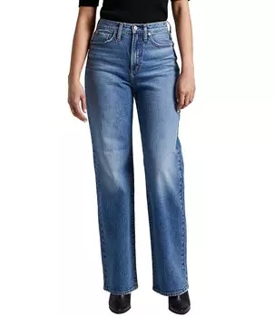 Джинсы Silver Jeans Co. Highly Desirable с широкими брюками и высокой посадкой, синий
