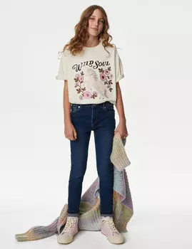 Джинсы скинни (6–16 лет) Marks & Spencer, синий деним