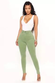 Джинсы скинни Fashion Nova P88, оливковый