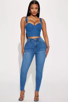 Джинсы скинни Fashion Nova YJDM15HRBLOPTION4, синий