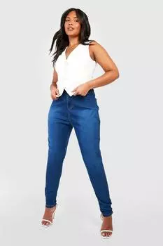 Джинсы скинни plus butt shaper Boohoo, синий