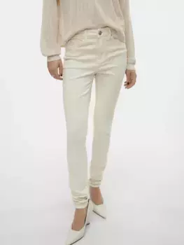 Джинсы скинни Vero Moda "VMFLASH MR SKINNY JEANS COLOR GA NOOS", цвет Ecru