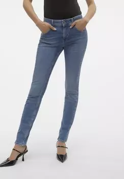 Джинсы Slim Fit VMEMPOWER MR SK PUSH DNM Vero Moda, цвет medium blue denim