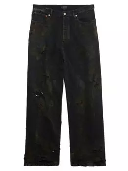 Джинсы Super Destroy Baggy Balenciaga, черный