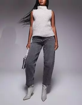 Джинсы свободного кроя серого цвета River Island