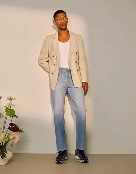 Джинсы Topman прямого кроя, светло-голубого цвета