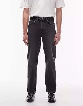 Джинсы Topman прямого кроя, жёсткие, чёрного цвета