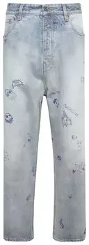 Джинсы Vetements Scribbled Baggy Jeans 'Light Blue', синий