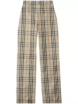 Джинсы в клетку Burberry, нейтральный