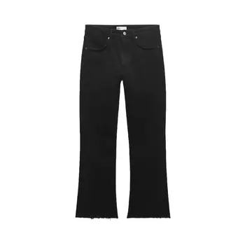 Джинсы Zara Cropped Flared Trf, черный