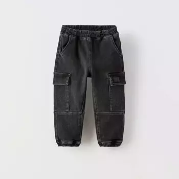 Джинсы ZARA Denim Cargo, черный
