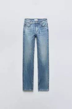 Джинсы Zara Slim Fit Split Hem TRF, индиго