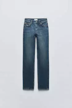 Джинсы Zara Slim Fit Split Hem TRF, синий