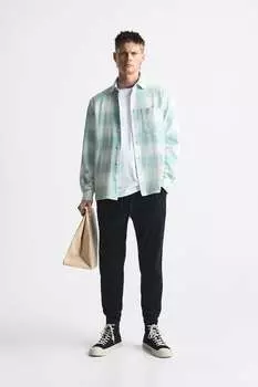Джоггерские брюки с поясом ZARA, черный